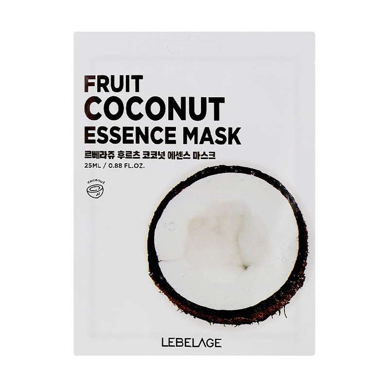 Тканинна маска для обличчя Lebelage Fruit Coconut Essence Mask з екстрактом кокоса, 25 мл